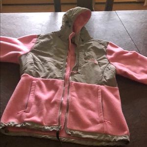 North Face original fleece pink/grey jacket.